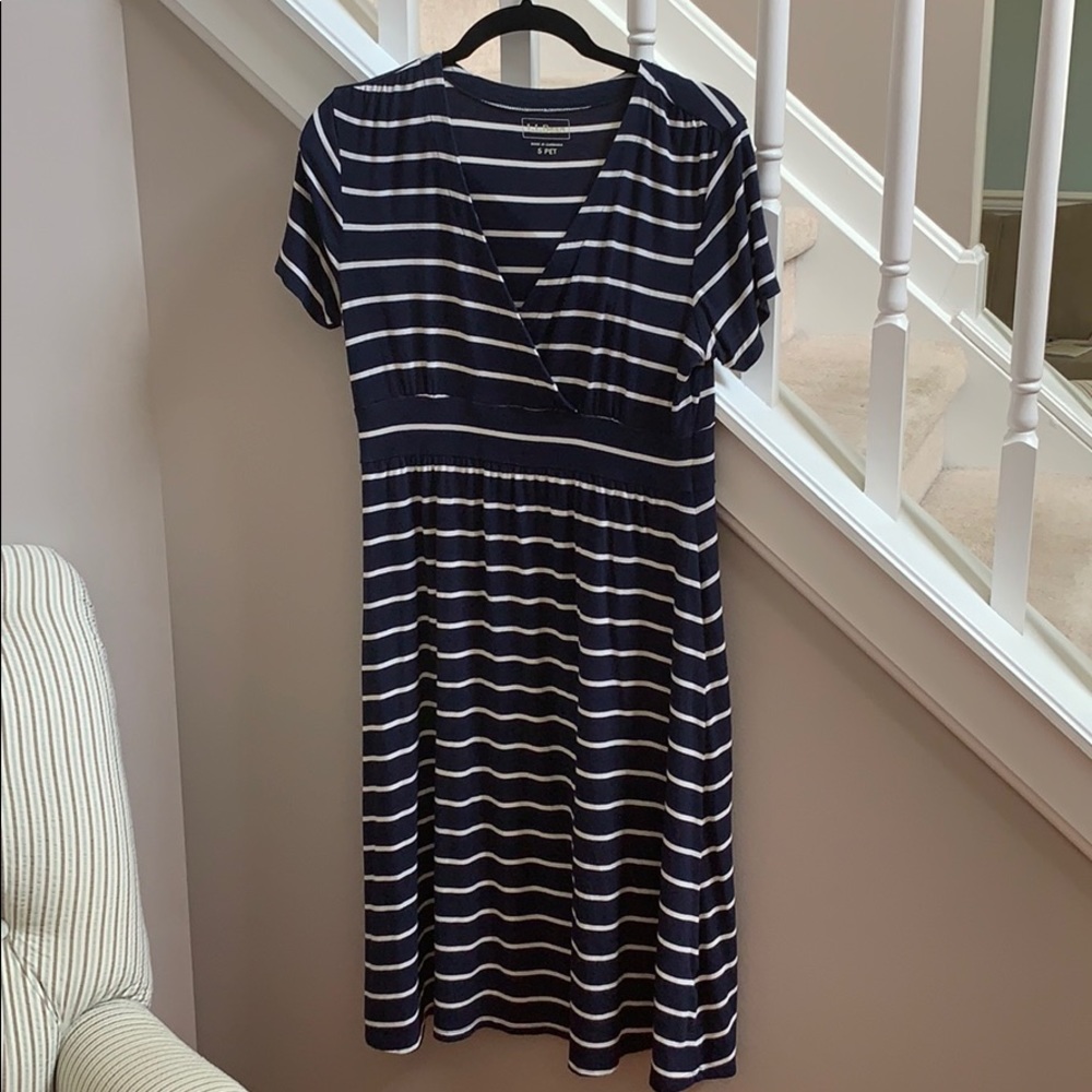 Navy Stripe LL Bean Knit Dress - Petite S